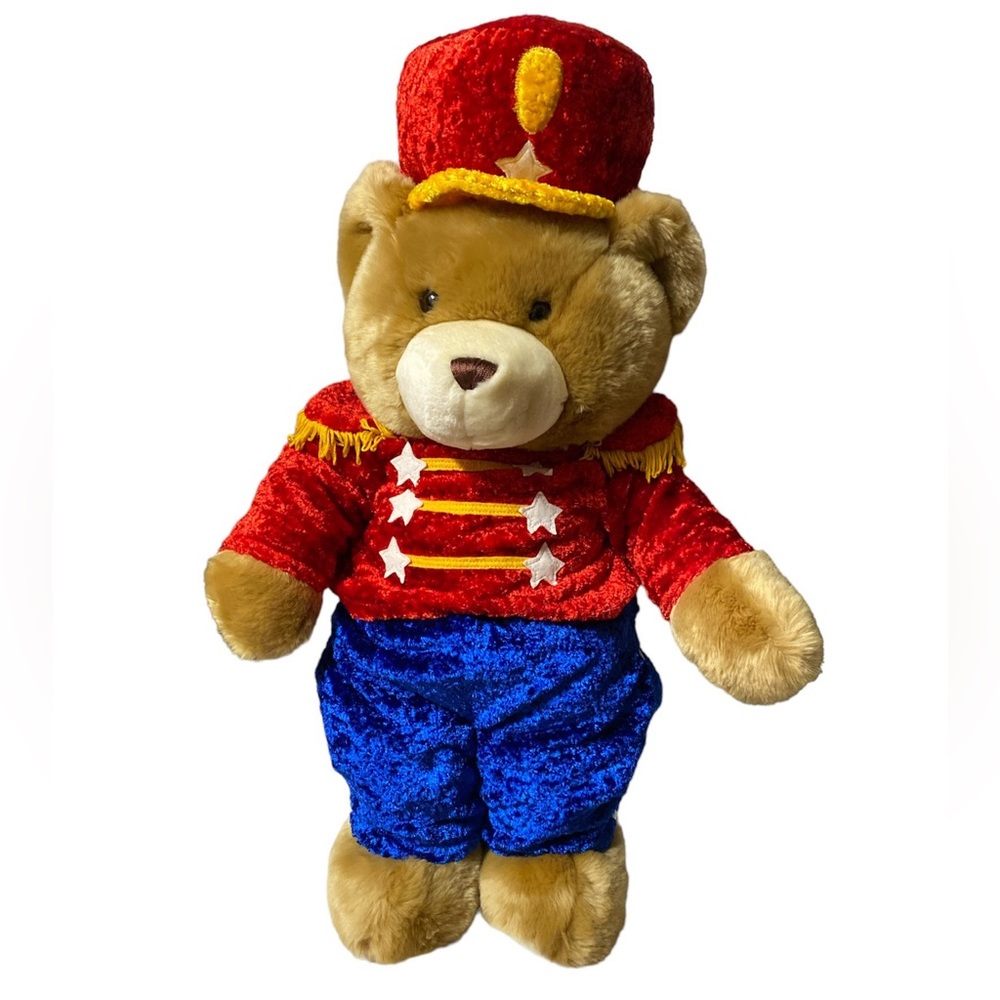 Vintage Toy Soldier Teddy Bear Plush Brown Christmas Nutcracker Stuffed Animal
